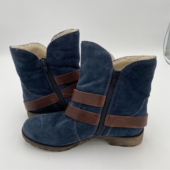 Naturalizer N5 Comfort Talley Leather Sherpa Lined Winter Ankle Boots Booties 8 - Picture 9 of 10
